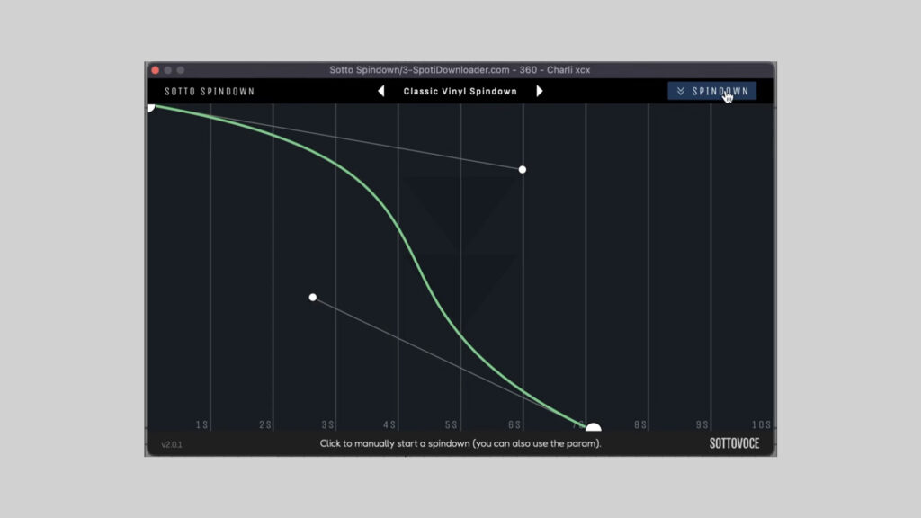 Sotto Spindown Free Vinyl Slowdown Plugin