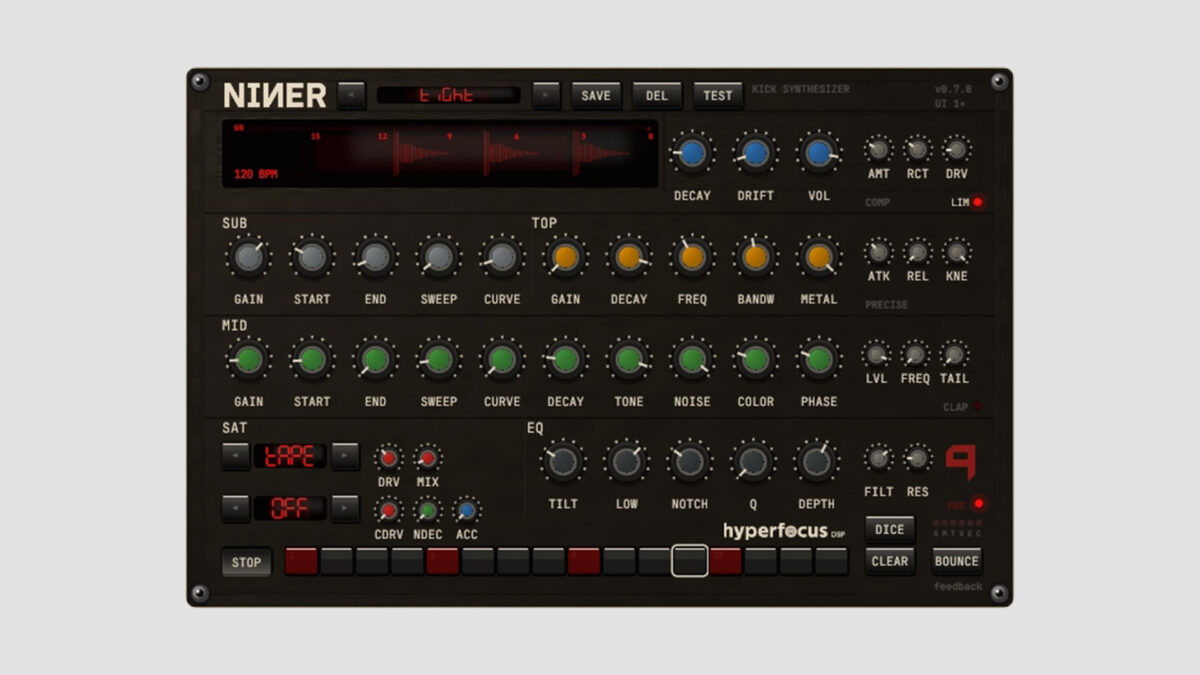 Hyperfocus DSP Releases Niner Free Kick Drum Synth Plugin