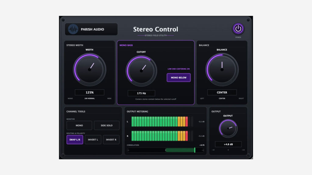 Parish Audio Releases Stereo Control Plugin – Free for a Limited Time Stereo Control Plugin - Free for a Limited Time